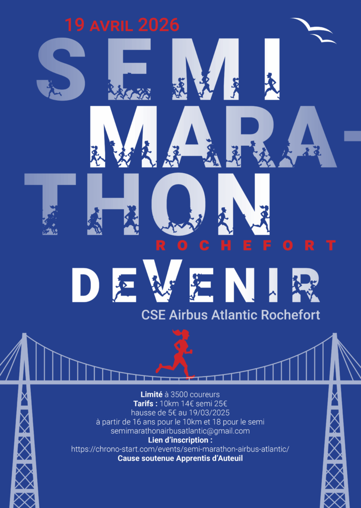 Participez au Semi Marathon DeVenir avec Violette Dorange Ă Rochefort le 19 Avril 2026