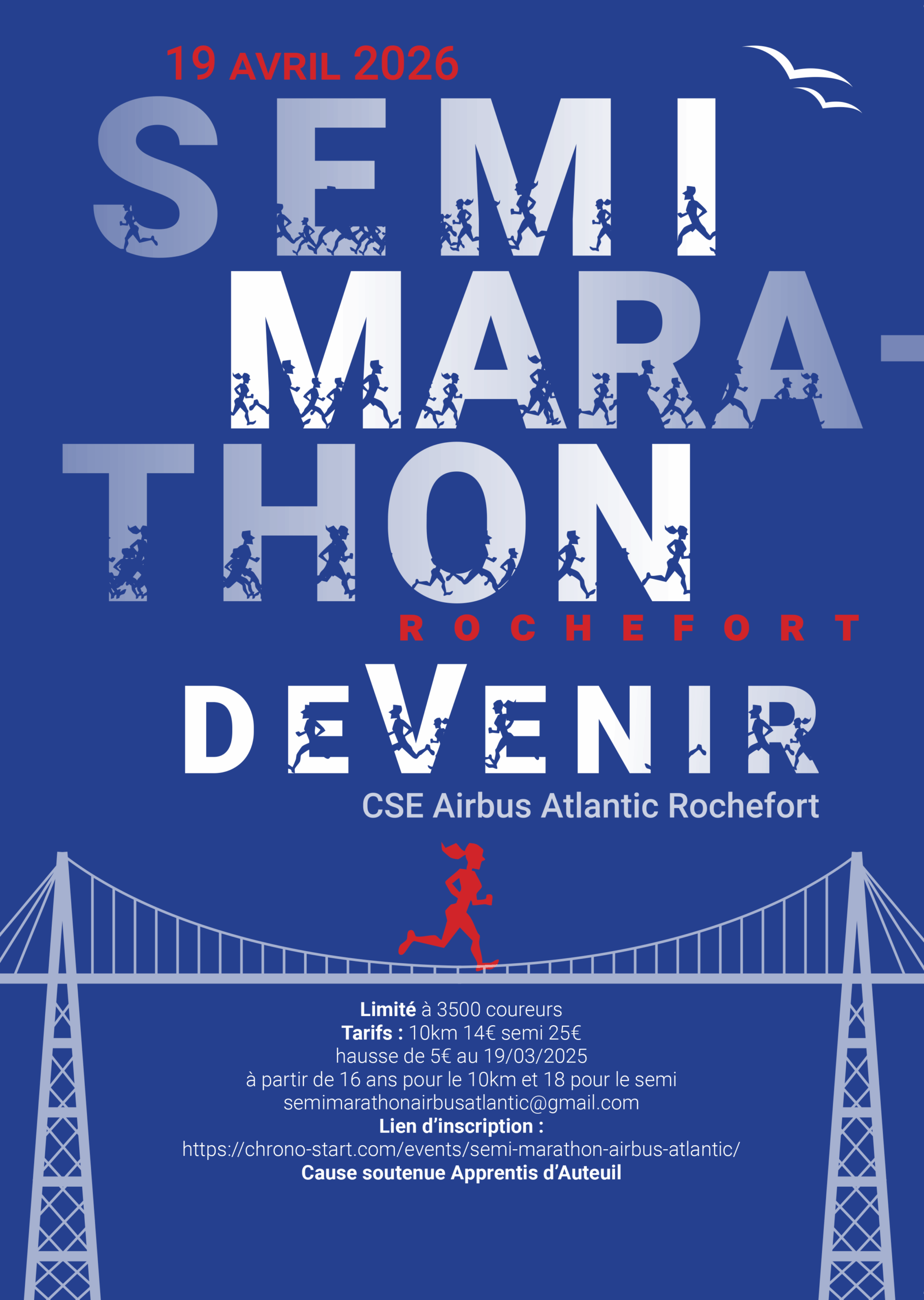 Participez au Semi Marathon DeVenir avec Violette Dorange à Rochefort le 19 Avril 2026